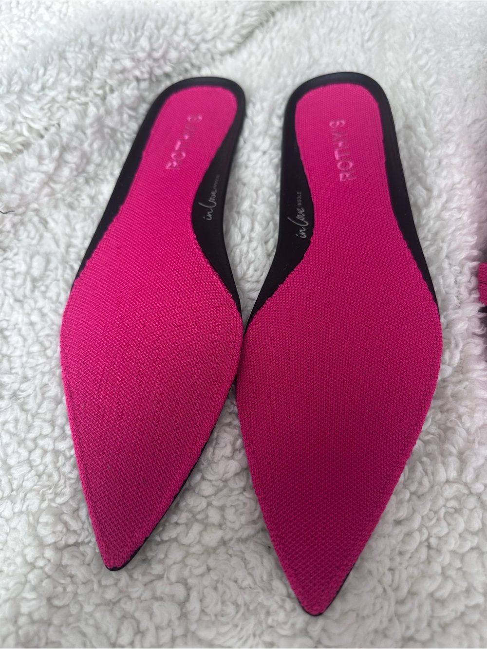 Rothy's Hot Pink Pointed-Toe Knot Flats - Picture 7 of 10
